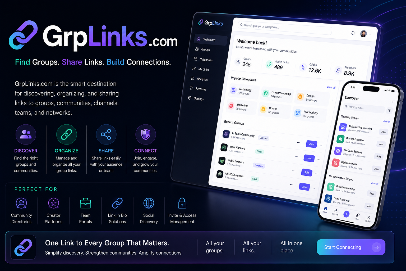 grplinks.com logo concept