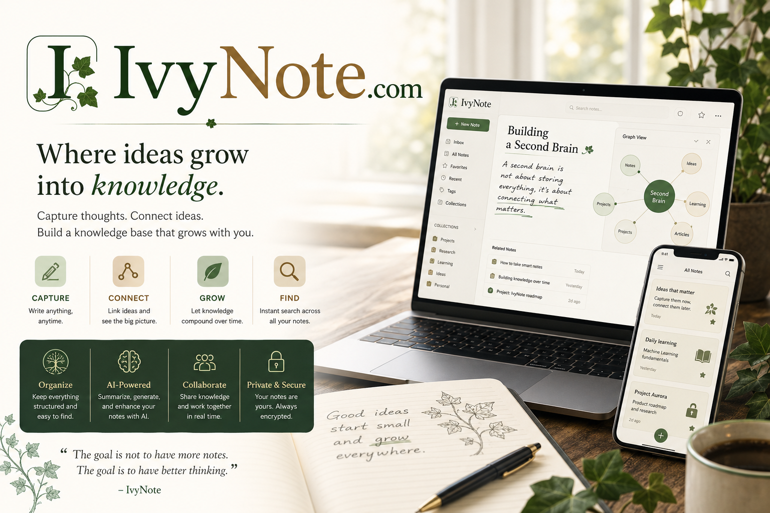 ivynote.com logo concept