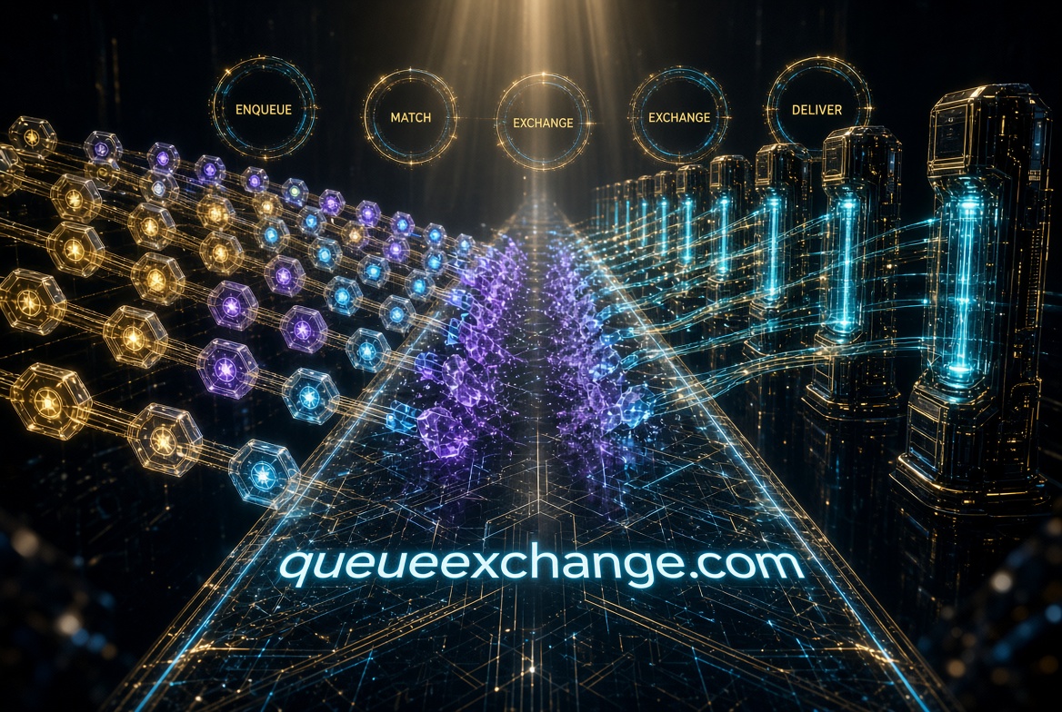 queueexchange.com logo concept