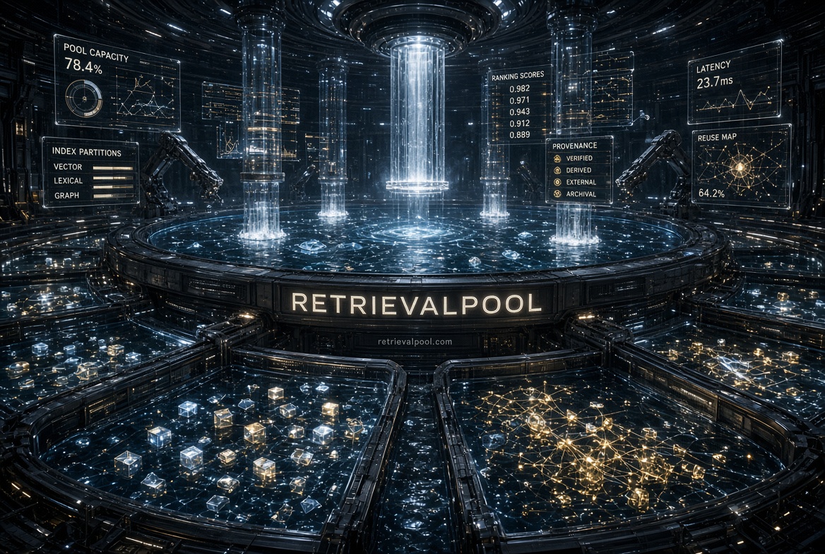 retrievalpool.com logo concept