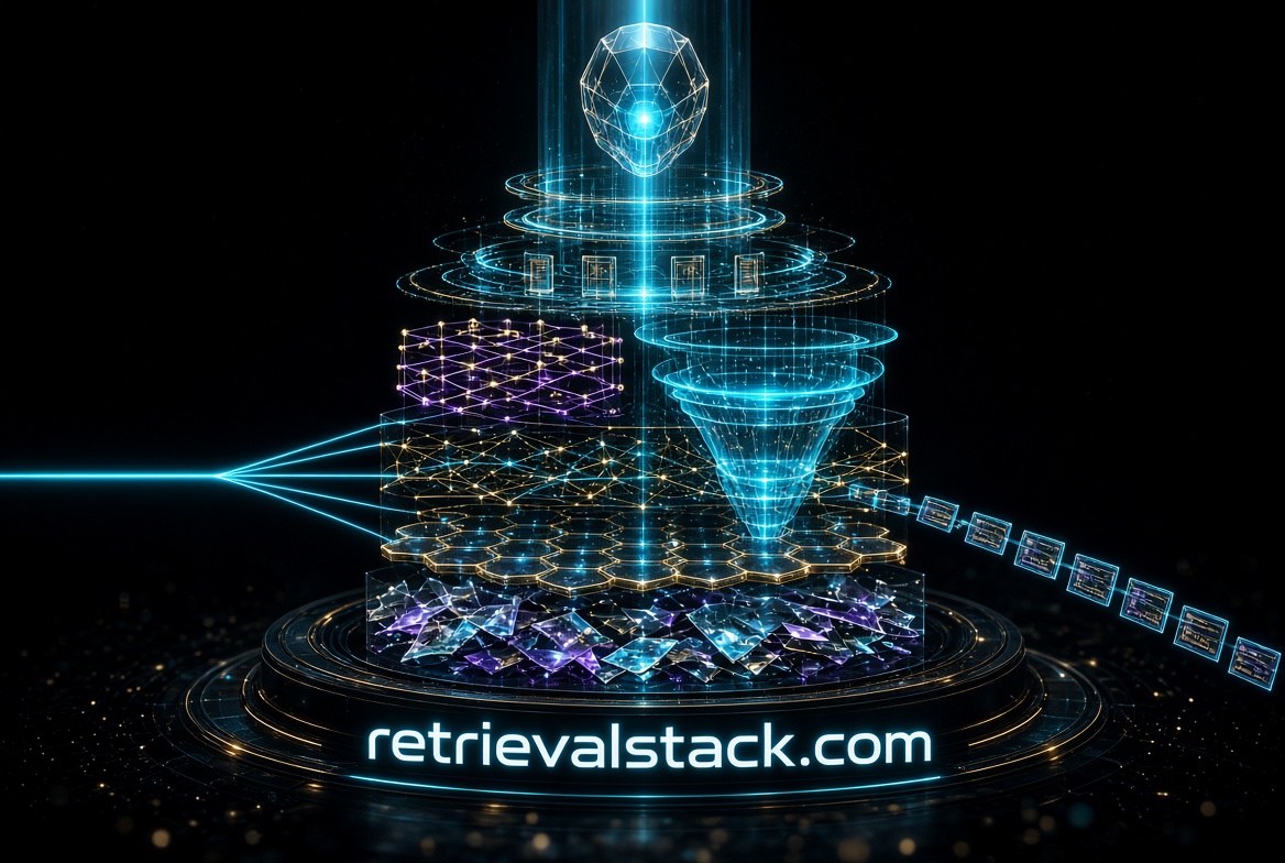 retrievalstack.com logo concept